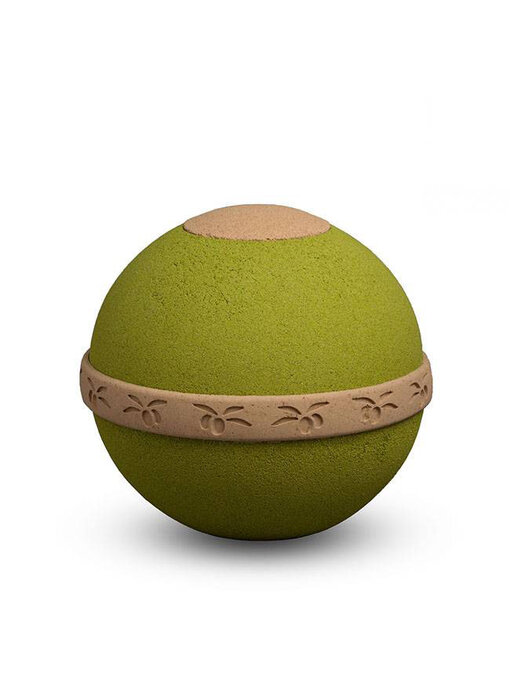 Bio urn bol groen met sierrand - biologisch afbreekbaar