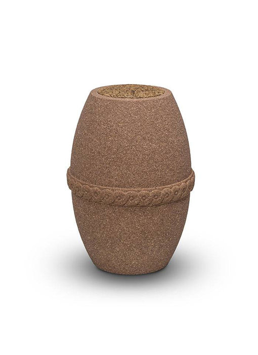 Bio urn elegant met sierrand bruin - biologisch afbreekbaar