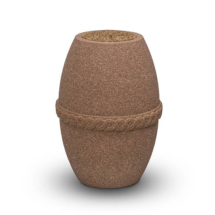 Bio urn elegant met sierrand bruin - biologisch afbreekbaar