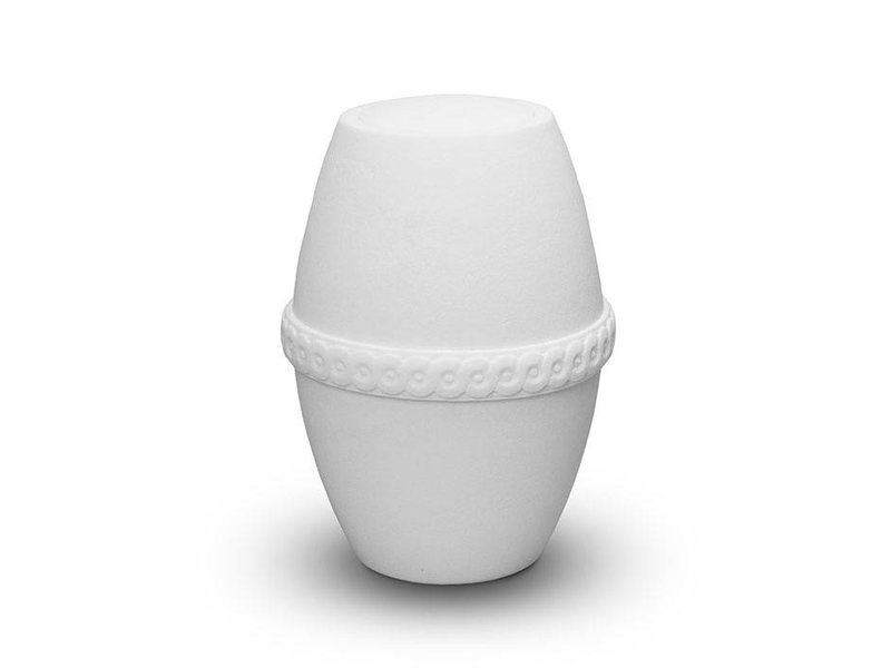 Bio urn elegant met sierrand wit - biologisch afbreekbaar