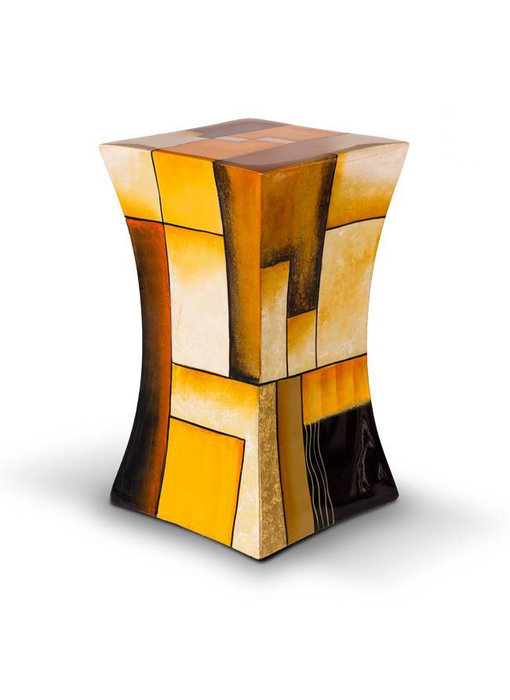 Glasfiber urn pilaar geel - glasfiber