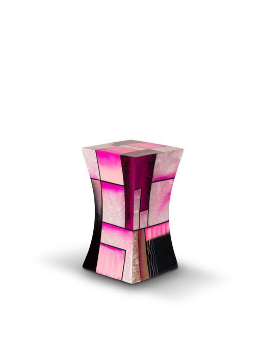 Glasfiber urn pilaar paars klein - glasfiber
