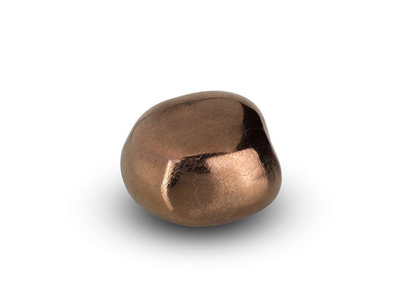 Knuffelsteentje  brons goud kleurig - keramiek