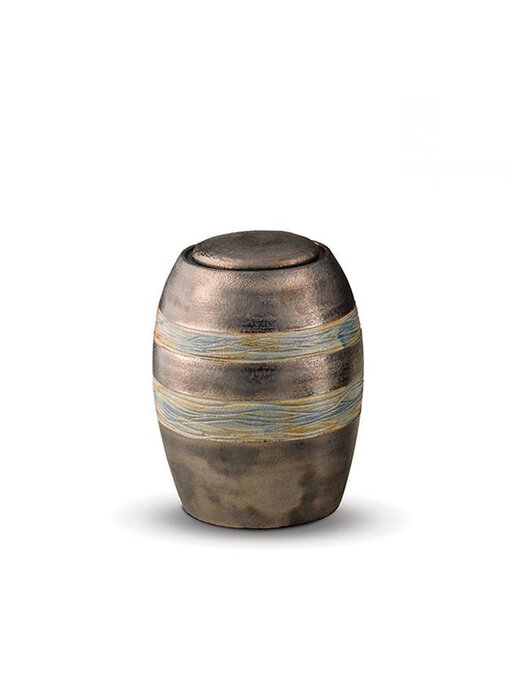 Urn anticato bruin groen medium - keramiek