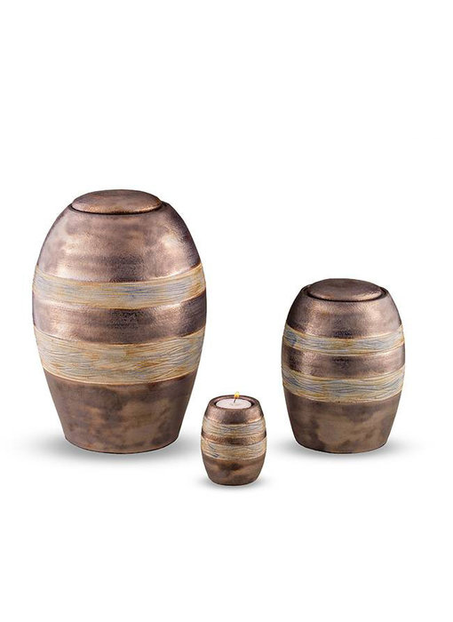 Urn anticato bruin groen - keramiek