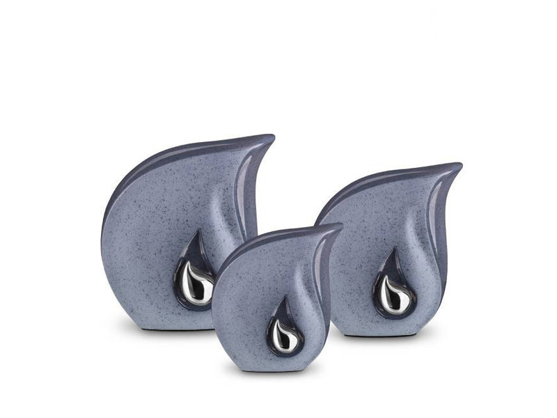 Teardrop urn modern blauw klein - keramiek