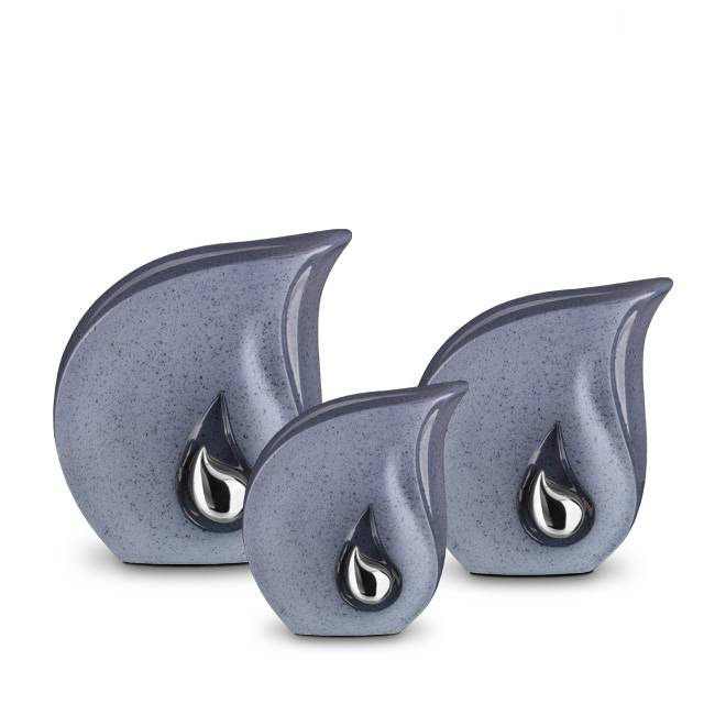  Teardrop urn modern blauw klein - keramiek