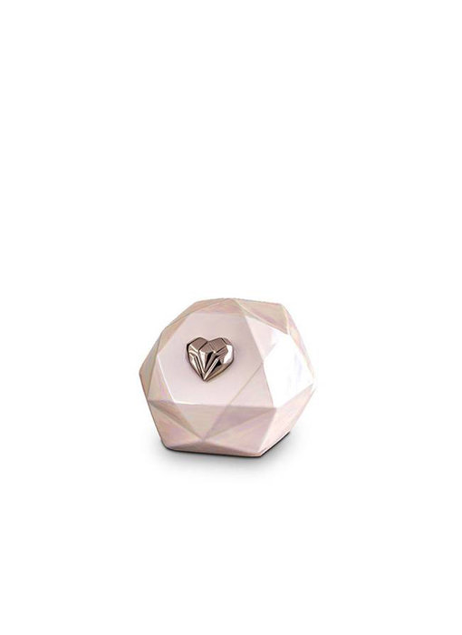Hart urn deco klein creme - keramiek