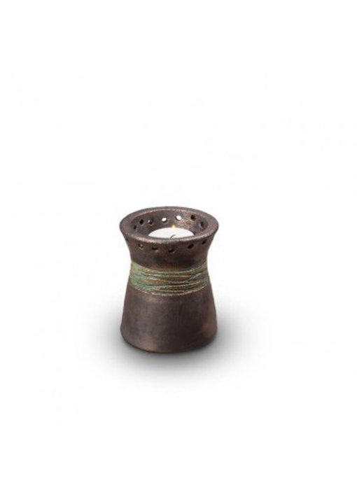 Mini urn jade met waakvlamhouder - keramiek