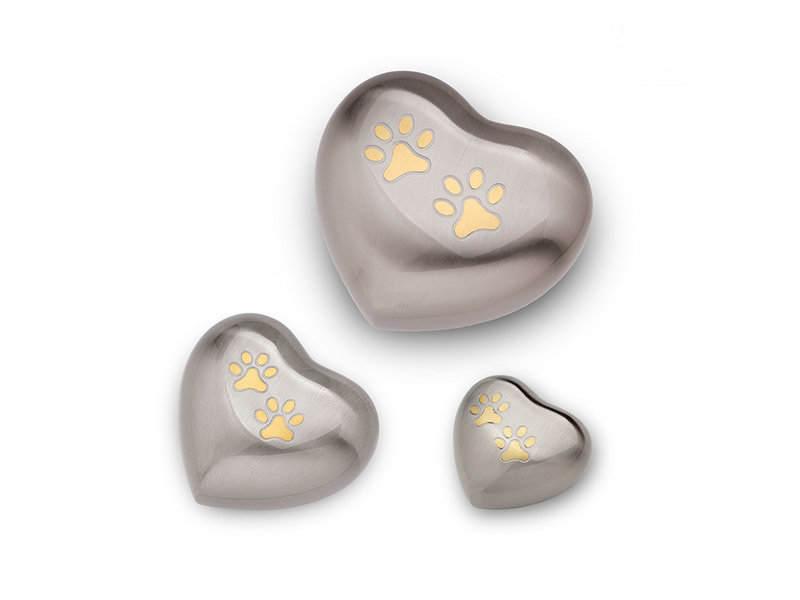 Dierenurn hart mini zilverkleurig - messing