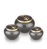 Dieren urn Rondo antraciet & goudkleurig S - messing