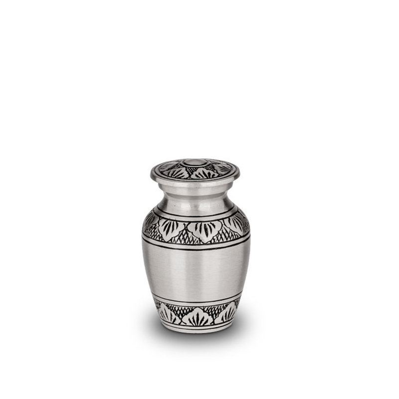Kleine urn oriëntaals zilver - messing