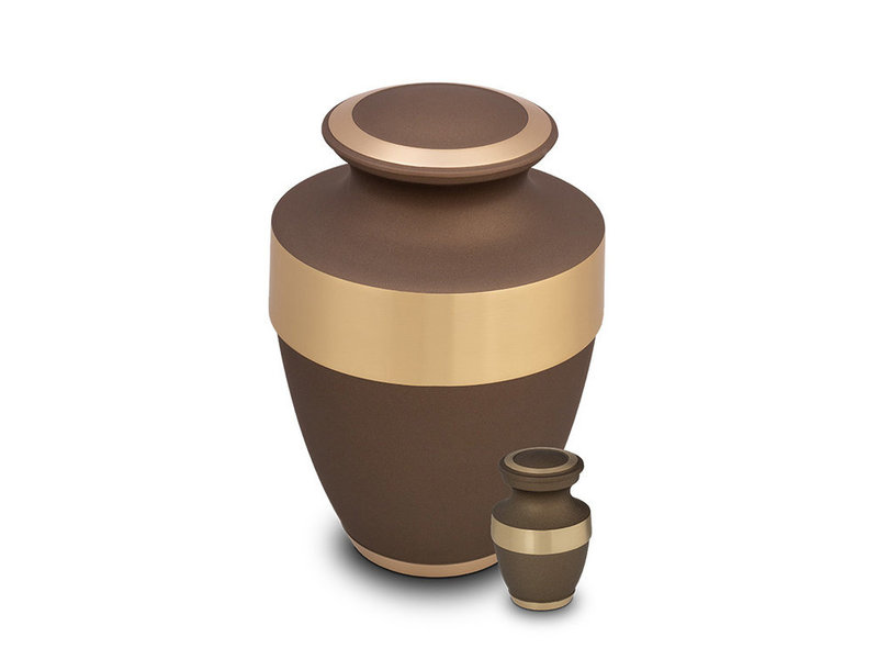 Kleine urn india bruin - messing