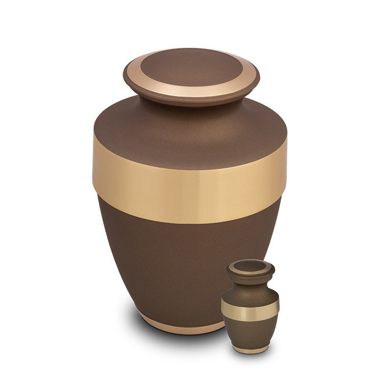  Kleine urn india bruin - messing