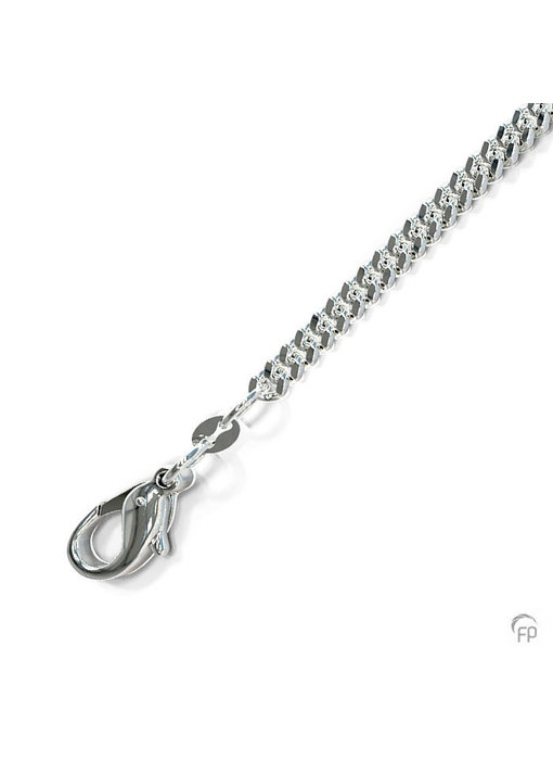 Gourmet halsketting dun 45 cm - 1,6 mm - zilver
