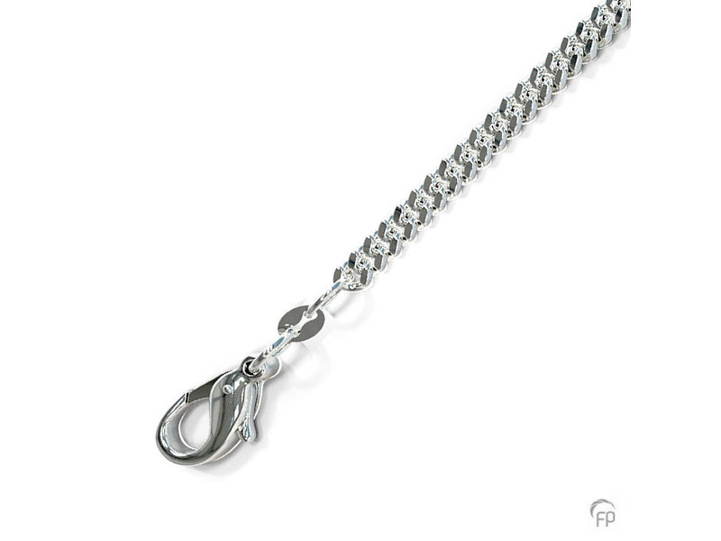 Gourmet halsketting dun 45 cm - 1,6 mm - zilver