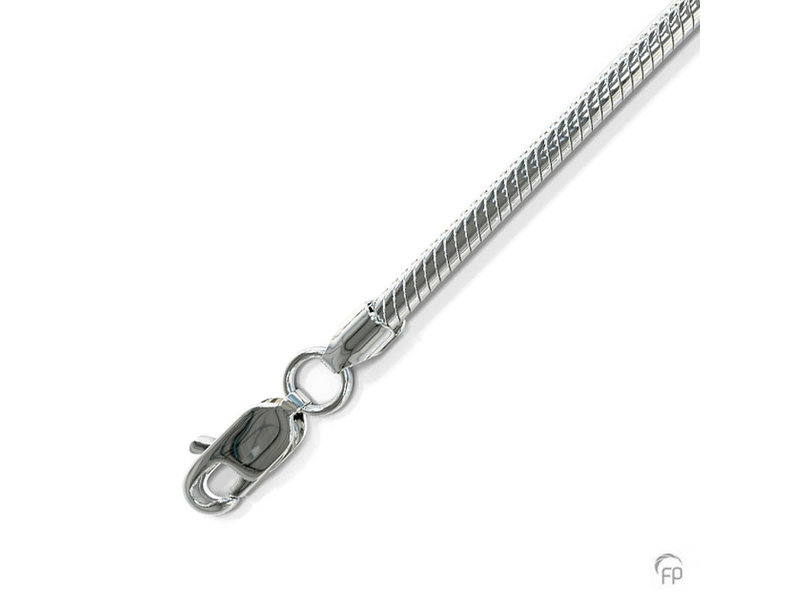 Slangen halsketting dun 45 cm - 2,1 mm - zilver