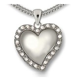 Ashanger diamanten hart - 925 Sterling zilver met zirkonia Ashanger diamanten hart - 925 Sterling zilver met zirkonia