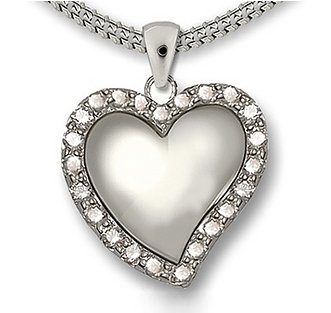 Ashanger diamanten hart - 925 Sterling zilver met zirkonia