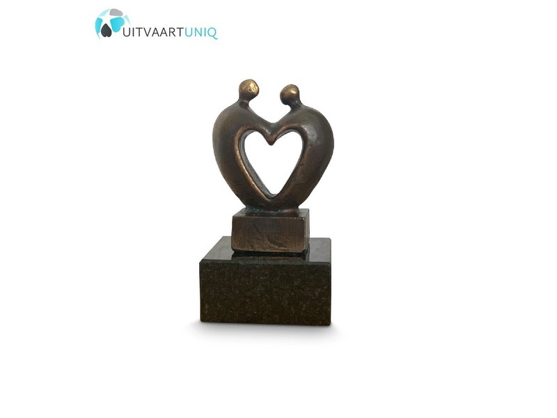 Mini urn hart asbeeldje - brons