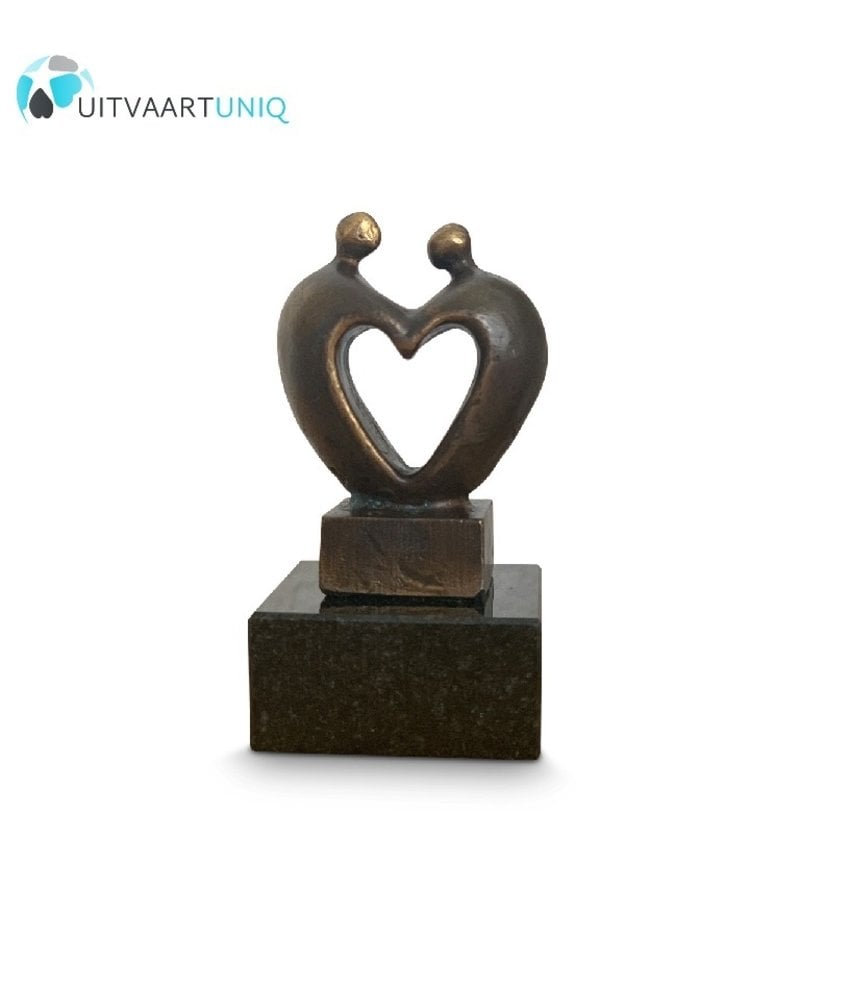 Mini urn hart asbeeldje coeur - brons