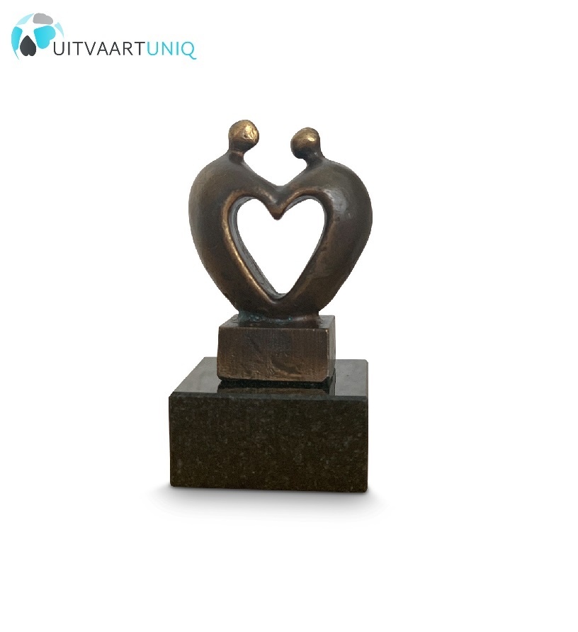  Mini urn hart asbeeldje - brons