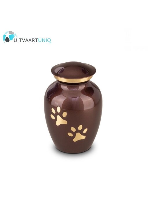 Dierenurn pootafdruk medium - messing