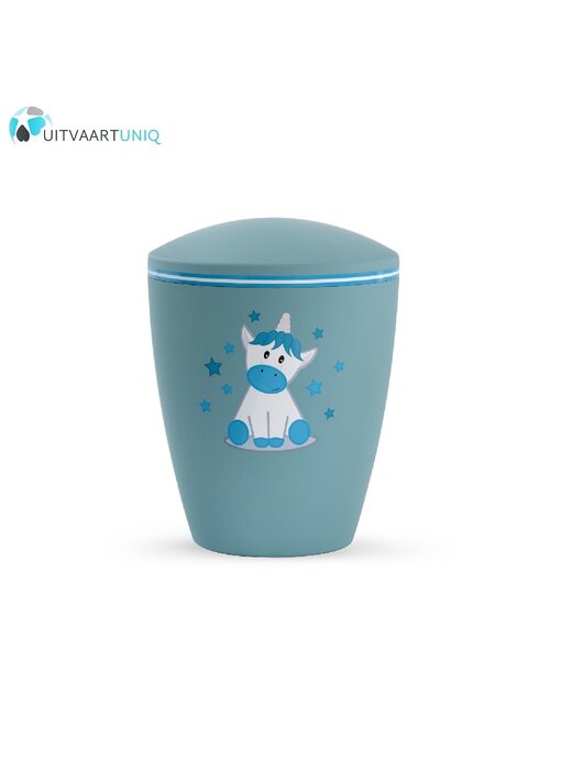 Kinder urn eenhoorn turkoois - bio