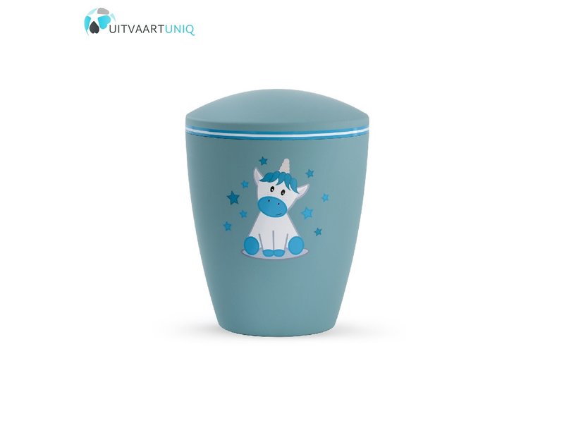 Kinder urn eenhoorn turkoois - bio