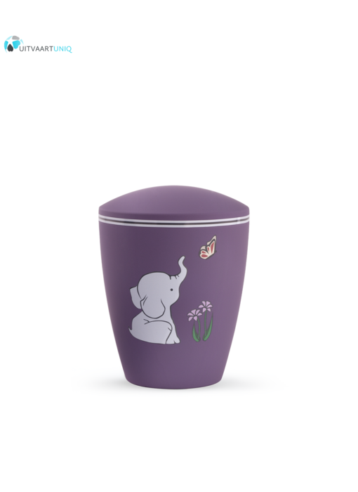 Kinder urn olifantje paars - bio