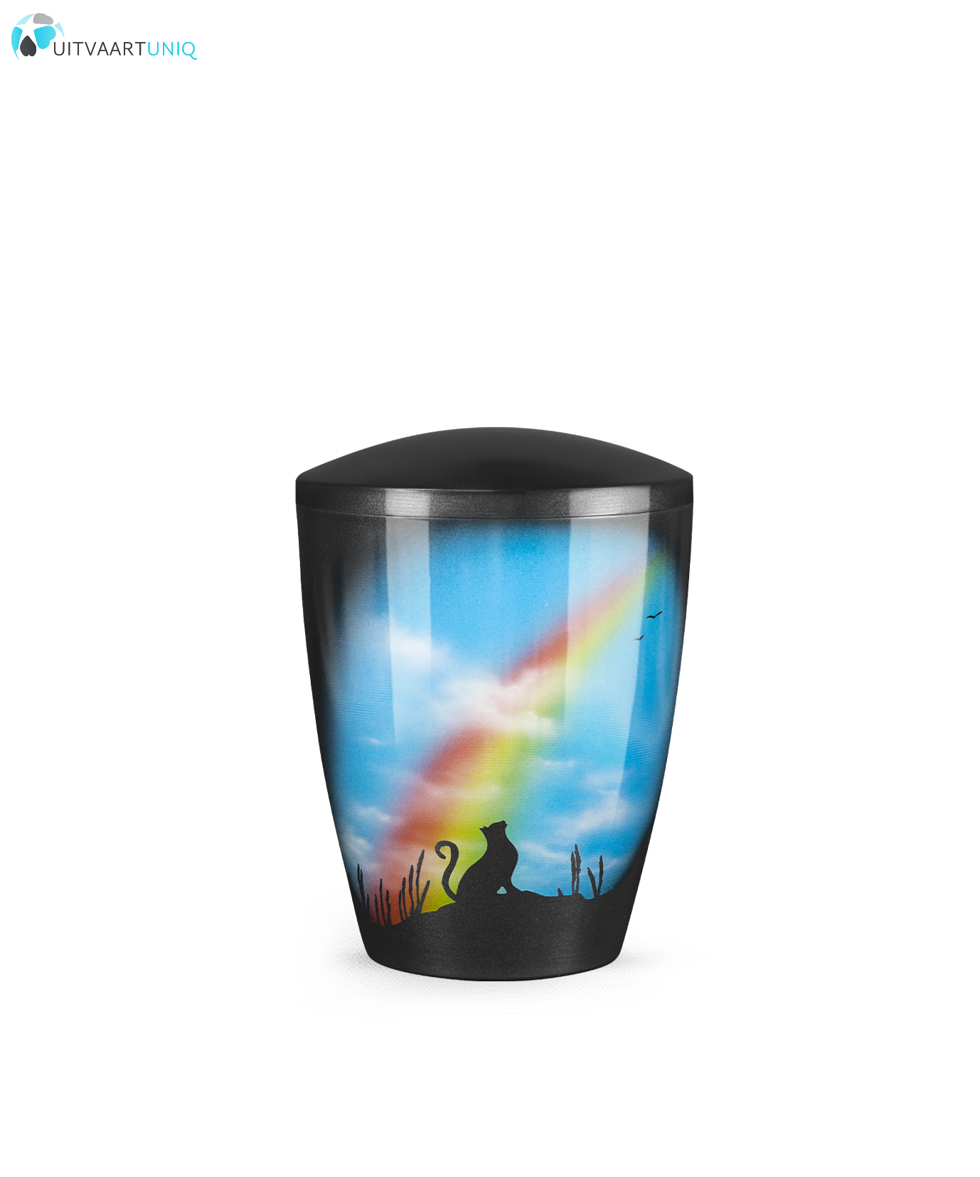  katten urn - kat met regenboog - bio