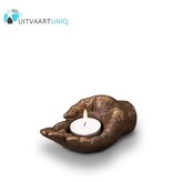 Open hand met kaarsje - keramiek