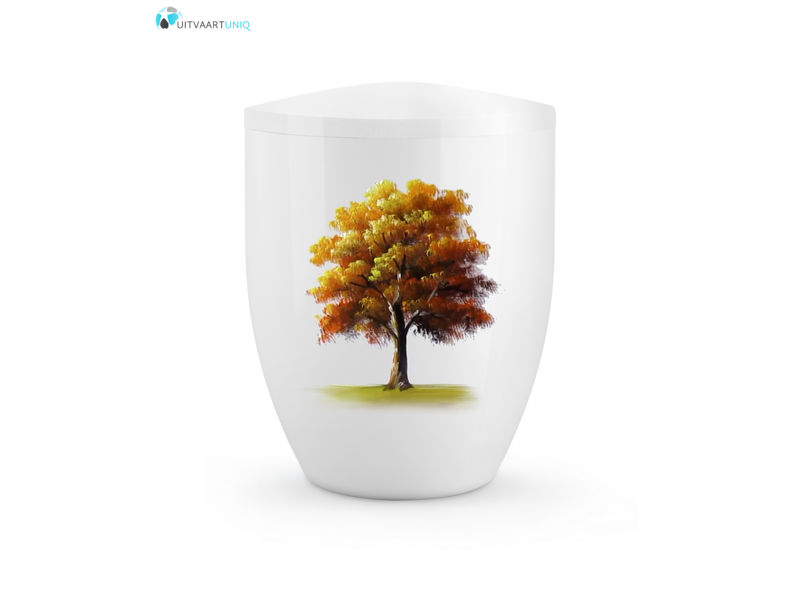 Urn Hoogglans wit esdoorn herfst - bio