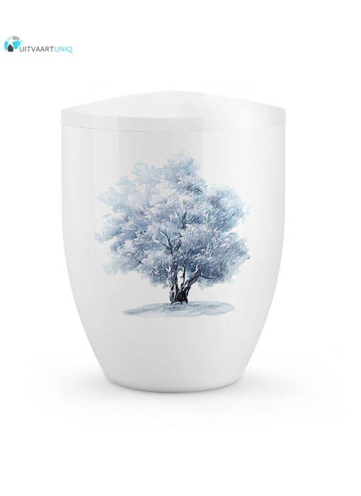 Urn Hoogglans wit winterboom  - bio