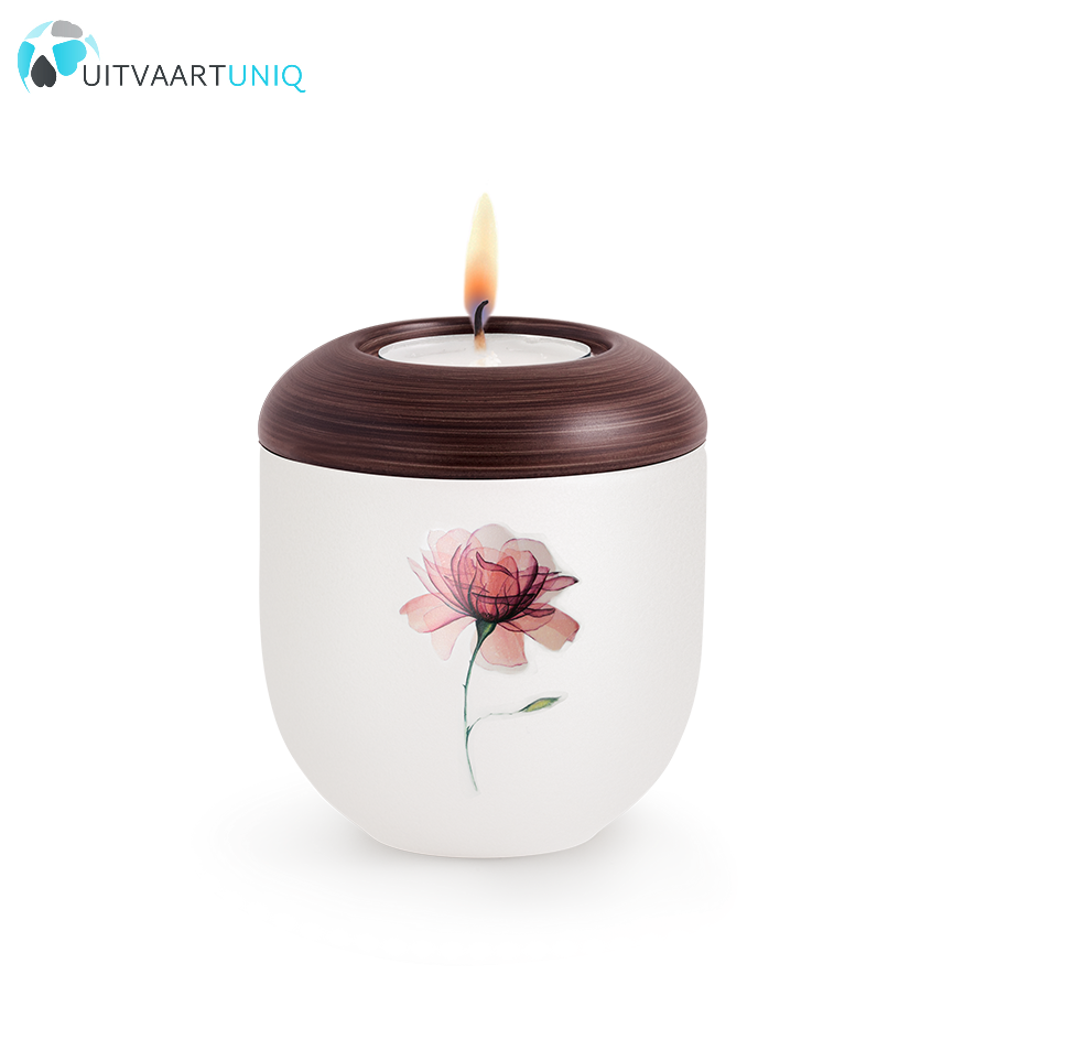  Mini urn Parlemoer roos – met lichtje