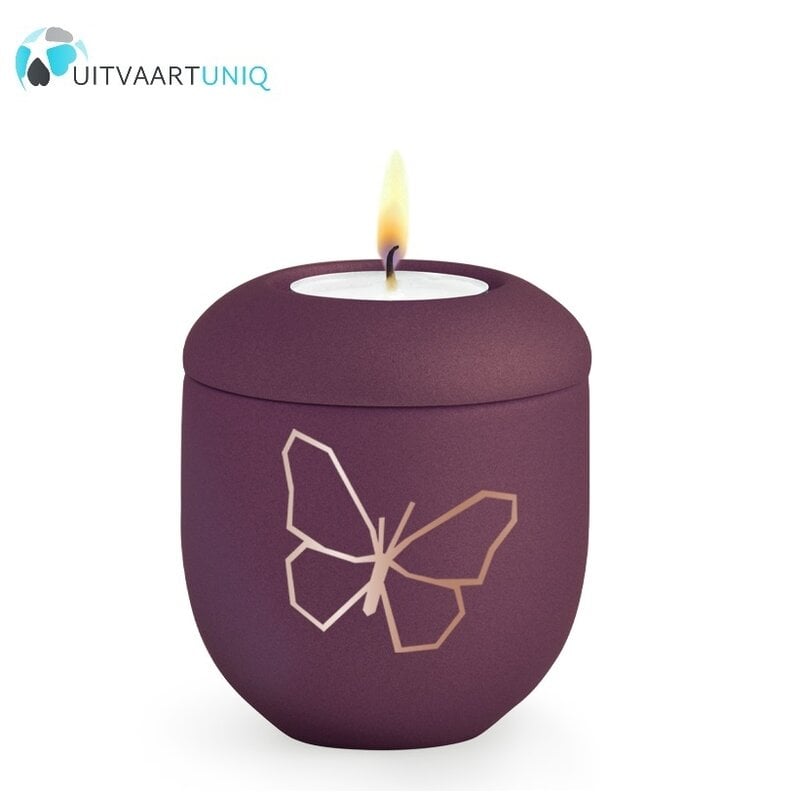 Mini urn Velvet Vlinder – met lichtje