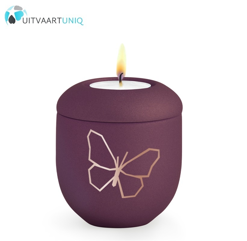  Mini urn Velvet Vlinder – met lichtje