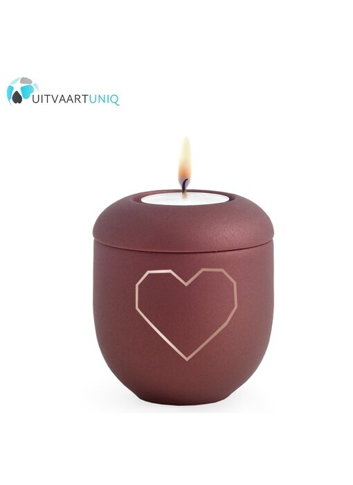 Mini urn Velvet hartje – met lichtje
