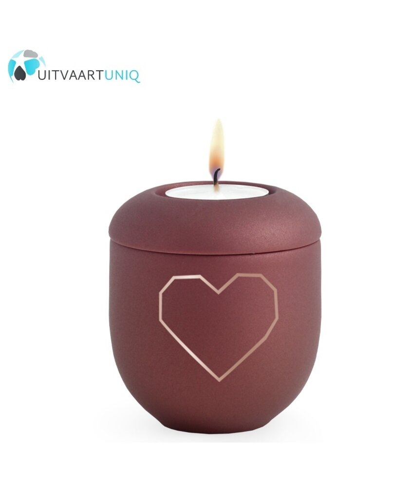 Mini urn Velvet hartje – met lichtje