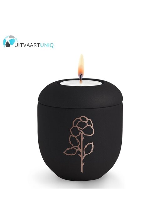 Mini urn Velvet roos – met lichtje