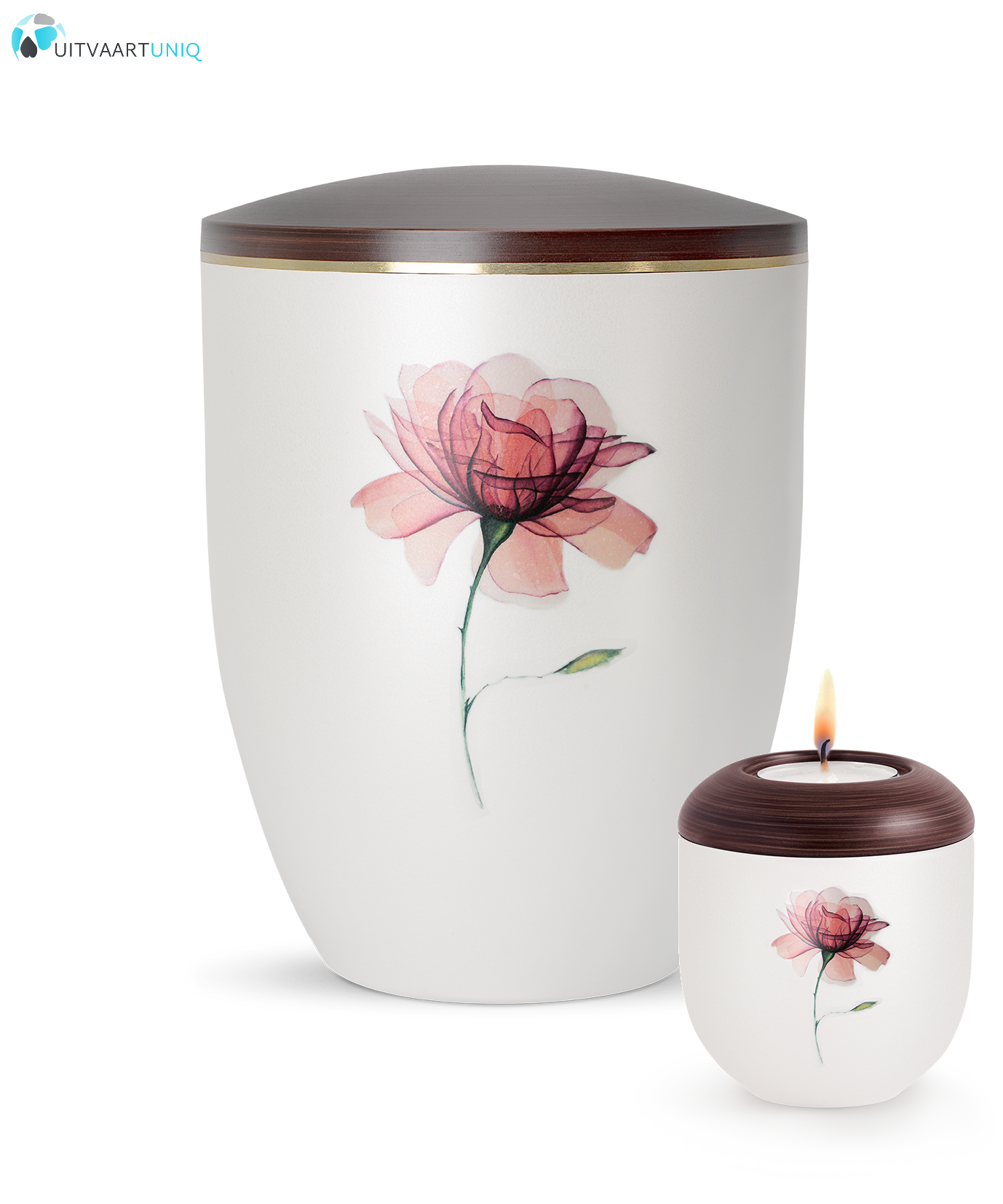  Mini urn Parlemoer roos – met lichtje