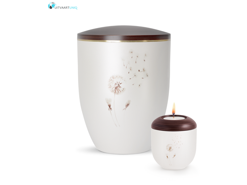 Mini urn Parlemoer paardenbloem – met lichtje