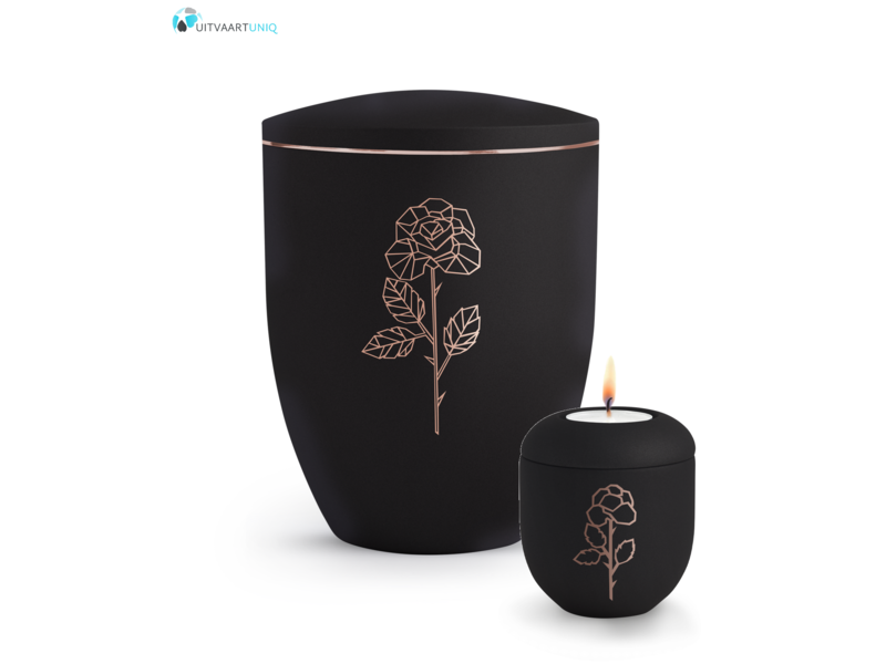 Mini urn Velvet roos – met lichtje