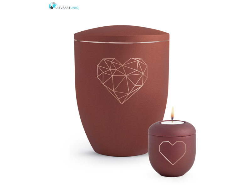 Mini urn Velvet hartje – met lichtje