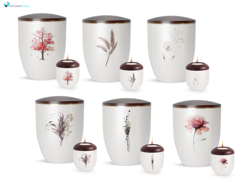 Mini urn Parlemoer paardenbloem – met lichtje