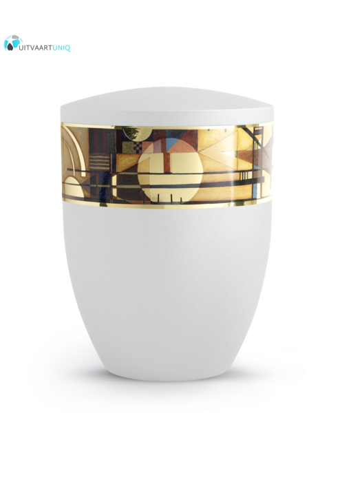 Urn modern zon motief wit  - bio