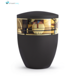 Urn modern zon motief zwart  - bio