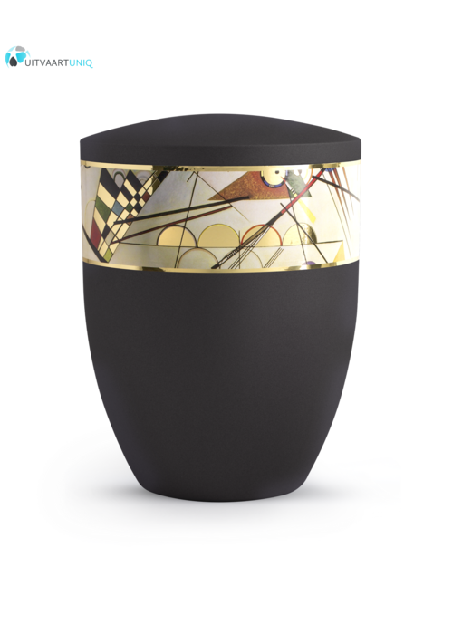 Urn modern lijnenspel zwart - bio