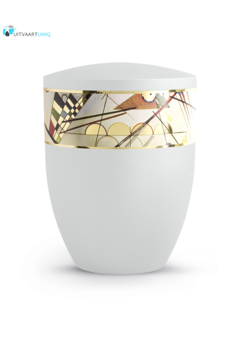 Urn modern lijnenspel wit - bio