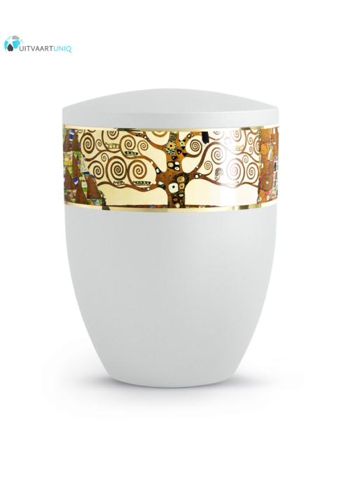 Urn modern levensboom wit - bio